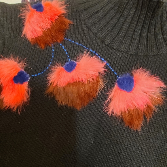 Unique Sweater With Rabbit Fur Decoration - Picture 4 of 7